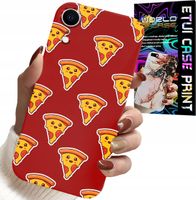 ETUI DO IPHONE XR - WZÓR Z WESOŁĄ PIZZĄ NA CZERWONYM TLE