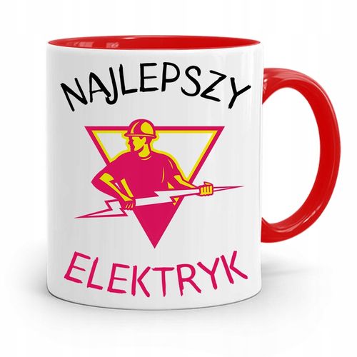 Kubek Czerwony Dla Elektryka Najlepszy Elektryk Z Nadrukiem Ze Zdjęciem na Arena.pl