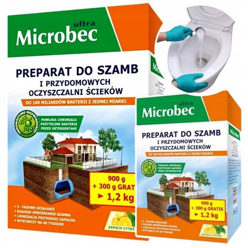 MICROBEC Ultra BAKTERIE ŚRODEK DO SZAMBA 1.2kg x 2 na Arena.pl