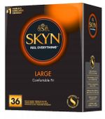 SKYN Large Nielateksowe Prezerwatywy XL Dłuższe Szersze Box 36szt