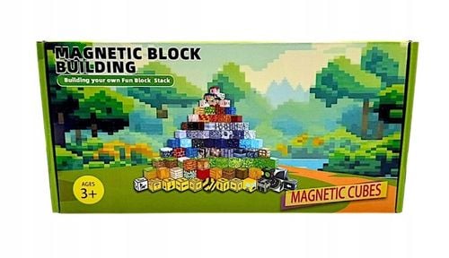 KLOCKI MAGNETYCZNE 100 KLOCKÓW KONSTRUKCYJNE PIKSELE SZEŚCIANY + 1 LUDZIK na Arena.pl