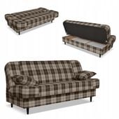 Kanapa sofa Sally rozkładana f spania Family meble krata brązowa