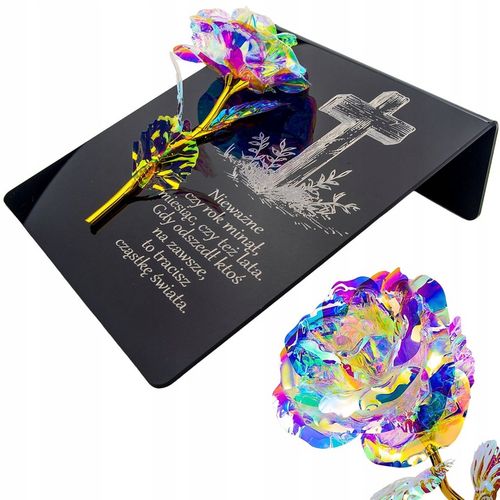 PIĘKNY ZNICZ GRAWER na cmentarz WIECZNA RÓŻA DLA BABCI I DZIADKA MAMY TATY na Arena.pl