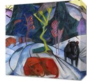 Obraz 40x40cm Bison in Winter, Marc Vintage do Salonu