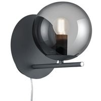 Modernistyczna LAMPA ścienna PURE  202000142 Trio loftowa OPRAWA szklana kula kinkiet grafitowy przydymiony
