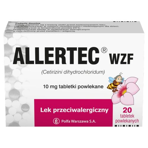 3x Allertec WZF 10 mg 20tabletek LEK przeciwhistaminowy alergia (60tab) na Arena.pl