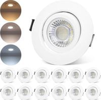 Oprawy sufitowe LED 12 szt. wpuszczane obrotowe białe łazienka 6 W IP44