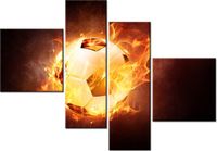 100 70CM OBRAZ 4 ELEM PIŁKA OGNIU DRUK PŁÓTNO RAMA