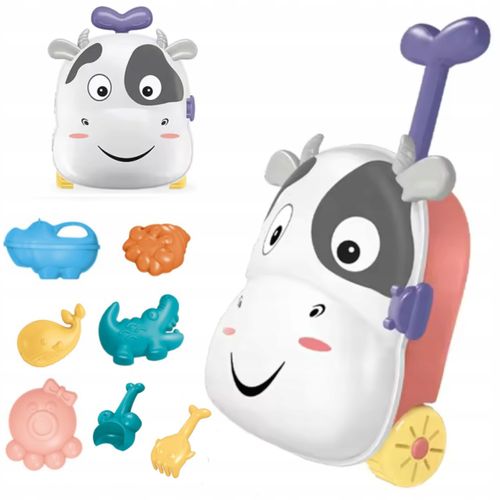 Duży zestaw do piasku walizka krówka młyn konewka 8103K na Arena.pl