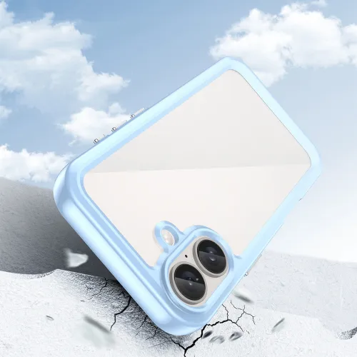 etui outer space case z żelową ramką do iphone 16 plus - niebieskie na Arena.pl