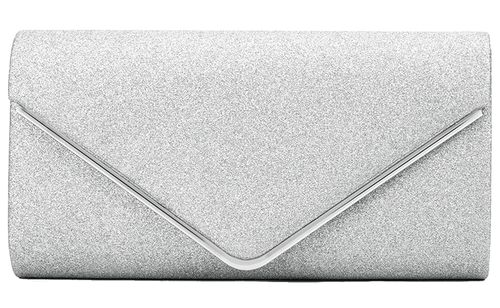 Srebrna Torebka Wieczorowa Kopertówka Wizytowa na Arena.pl