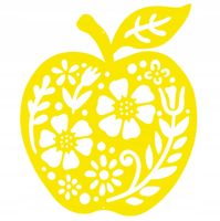 Z84 Zawieszka JABŁKO JABŁUSZKO jesień ozdoba dekoracja ażurowa dekor 16x20