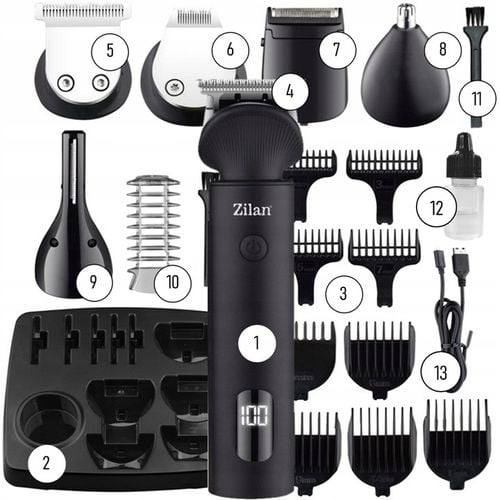 TRYMER GOLARKA STRZYŻENIE GOLENIE BRODY WŁOSÓW BEZPRZEWODOWA XXL USB 16W1 na Arena.pl