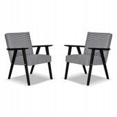 Fotel PRL zestaw retro vintage SOLER Family Meble Pepitka czarno - biała