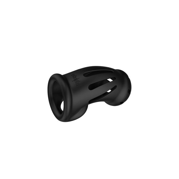 Model 27 - Ultra Soft Silicone Chastity Cage - Black zdjęcie 4