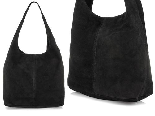 Włoska Torebka worek Skórzana zamsz Naturalny musztarda U35 na Arena.pl