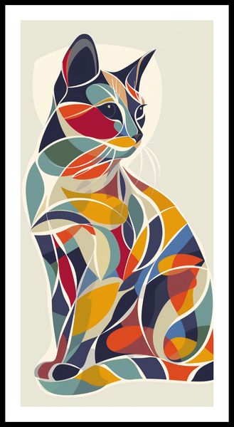 Plakat 50x100cm Kalejdoskopowy Kot zdjęcie 3