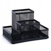 Organizer przybornik na biurko metalowy czarny