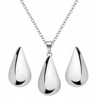 KOMPLET BIŻUTERII SREBRNEJ ZESTAW KROPLE ŁEZKI SREBRO PRÓBA 925