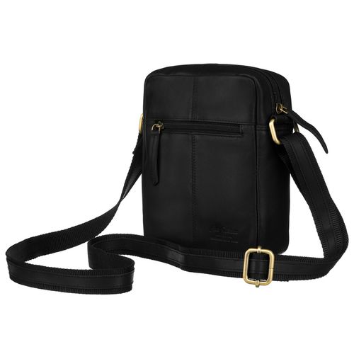 klasyczna, czarna torba-listonoszka ze skóry naturalnej z etui na Arena.pl