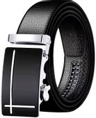 Męski Pasek Automat Czarny Klamra Metalowa Skóra