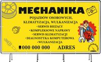Baner oczkowany 200x100 - Warsztat mechaniki i wulkanizacji
