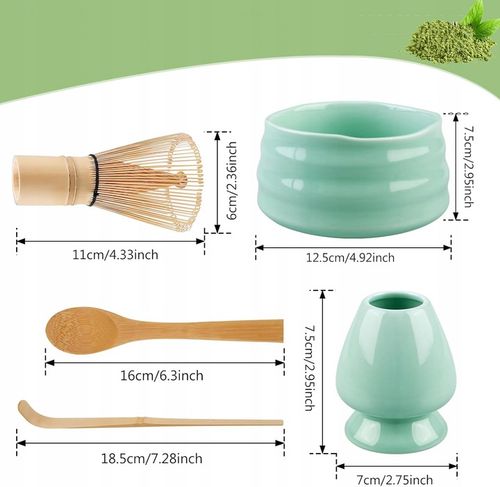 ZESTAW DO MATCHY Z MIOTEŁKA DO MATCHY I ŁYŻKĄ, JAPOŃSKA HERBATA MATCHA na Arena.pl