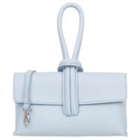 VERA PELLE torebka damska skórzana listonoszka z paskiem V682 j.niebieska