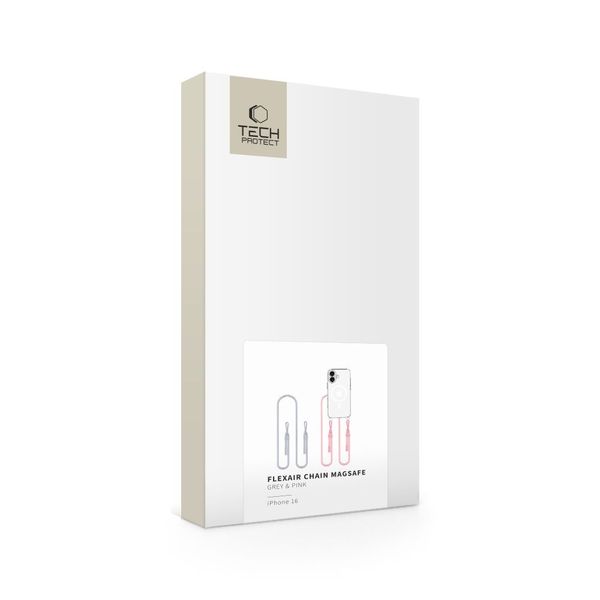 tech-protect flexair chain magsafe iphone 16 grey & pink zdjęcie 6