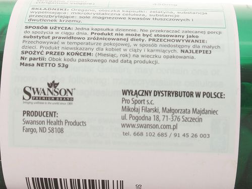 Oregano 450mg - Swanson - 90 kapsułek na Arena.pl