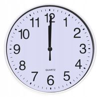 ZEGAR ŚCIENNY 19cm Cichy Płynna Praca DUŻE Cyfry Biały A5917