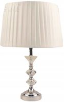 LAMPKA NOCNA LAMPA 49cm BIAŁA NOWOCZESNA Z ABAŻUREM DO SYPIALNI