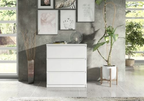 SZAFKA 3 SZUFLADY BIAŁA NOWOCZESNA DO SALONU SYPIALNI MEBLE OD na Arena.pl