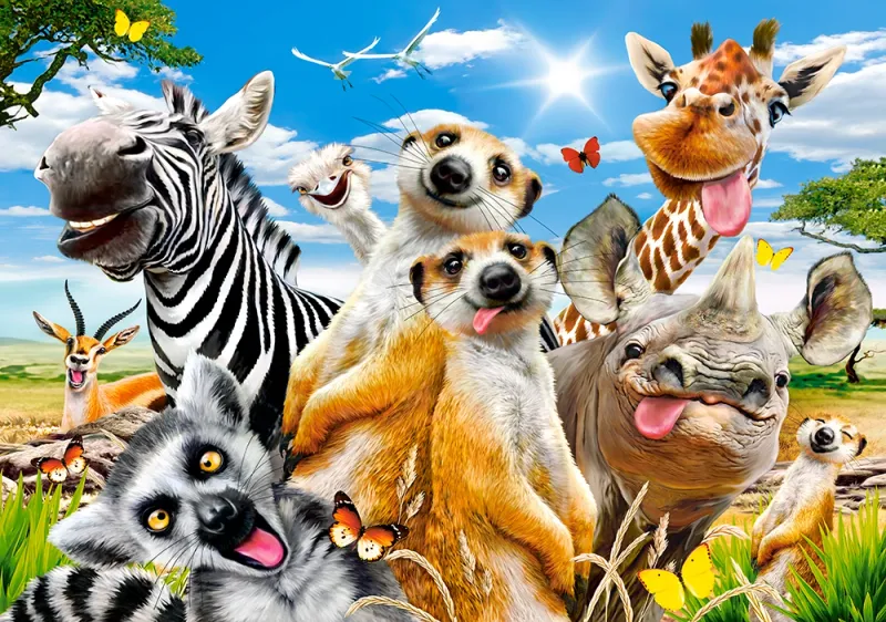 Puzzle 500 elementów. Afrykańskie selfie zdjęcie 2