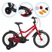 Rower dziecięcy ATTABO KNACK 16" czerwony lekki boczne kółka aluminium