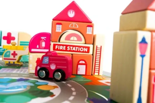 Drewniane Klocki Miasto Auta 115 Klocków + Puzzle na Arena.pl