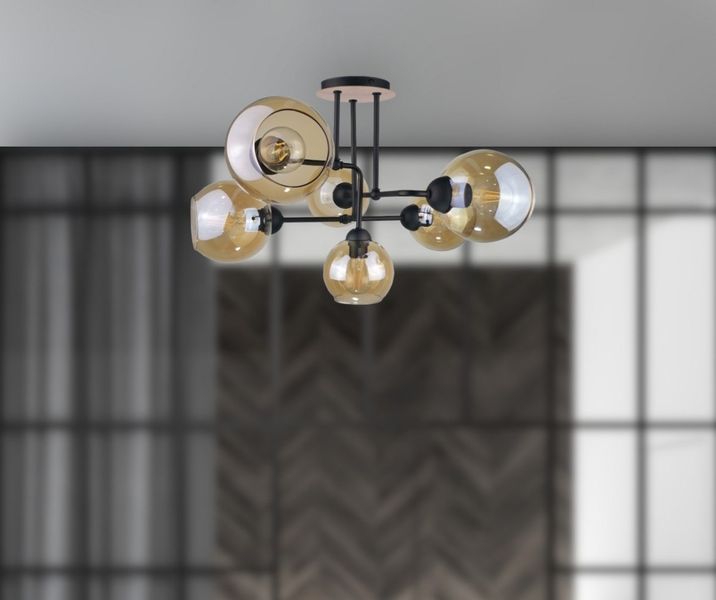 Lampa sufitowa 6xE27 MONDE WOOD zdjęcie 2