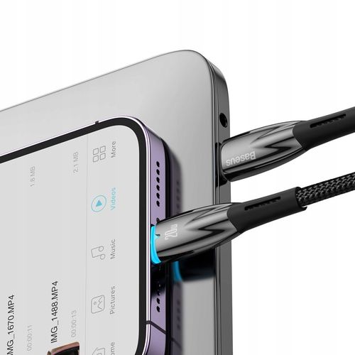 Kabel USB-C do Lightning Baseus Glimmer, 20W, 2m (czarny) na Arena.pl