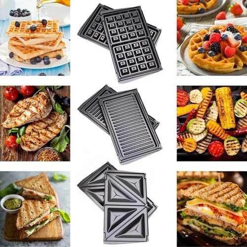 OPIEKACZ DO KANAPEK SANDWICH GRILL ELEKTRYCZNY GOFROWNICA 3-w-1 na Arena.pl