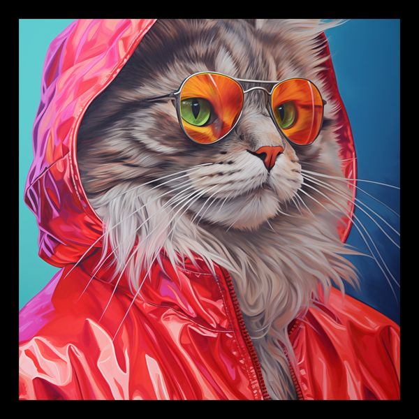 Plakat 20x20cm Kot w Stylu zdjęcie 2