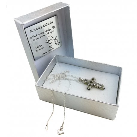 SREBRNY KRZYŻYK OZDOBNY Z CYRKONIAMI SREBRO PRÓBY 925 DOSTĘPNY W RÓŻNYCH KOLORACH zdjęcie 11
