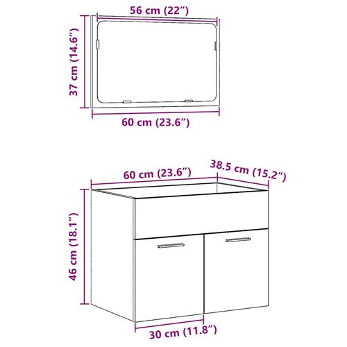 2-cz zestaw mebli łazienkowych, czarny dąb na Arena.pl