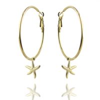 Kolczyki ze stali szlachetnej pozłacanej 44 mm KST3024