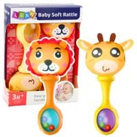 Zestaw Grzechotki Z Miękką Piłeczką Wzorki Żyrafa Lew 2szt
