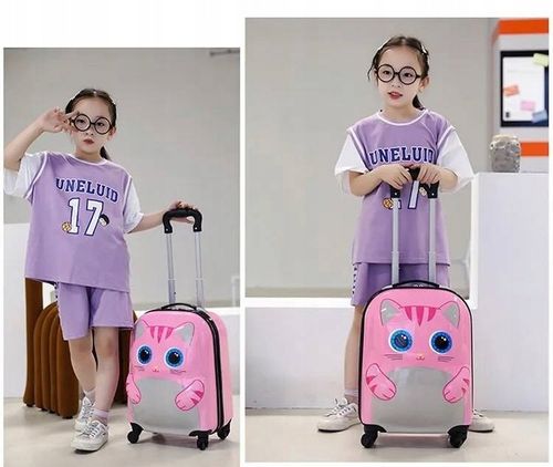 KOTEK KOT 3D WALIZKA DZIECI BAGAŻ PODRÓŻ KABINOWA na Arena.pl