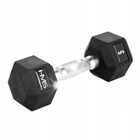 Hantla Ciężarek Gumowany Do Ćwiczeń Treningu Siłowego HEX PRO 5 kg HMS