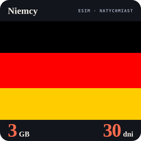 Karta eSIM Internet Niemcy 3 GB na 30 dni - bez rejestracji