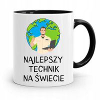 Dla Technika Kubek Czarny Prezent Z Nadrukiem Ze Zdjęciem