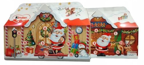 KINDER KALENDARZ ADWENTOWY DOMEK ZE SŁODYCZAMI CZEKOLADKI MIKOŁAJ cukierki na Arena.pl