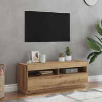 Szafka pod TV z oświetleniem LED, dąb artisan, 100x35x40 cm